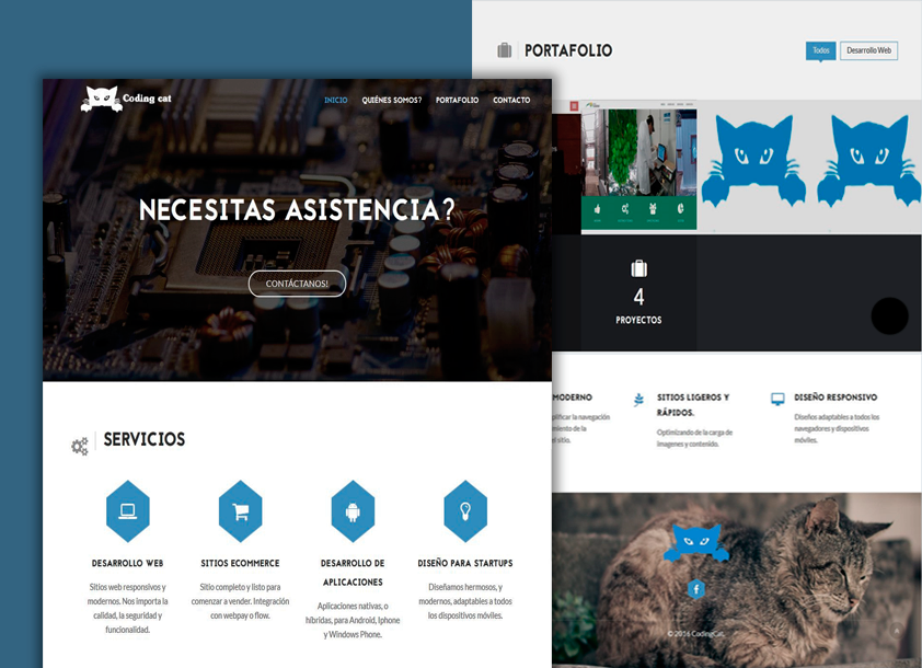 Captura de pantalla completa del proyecto Coding Cat